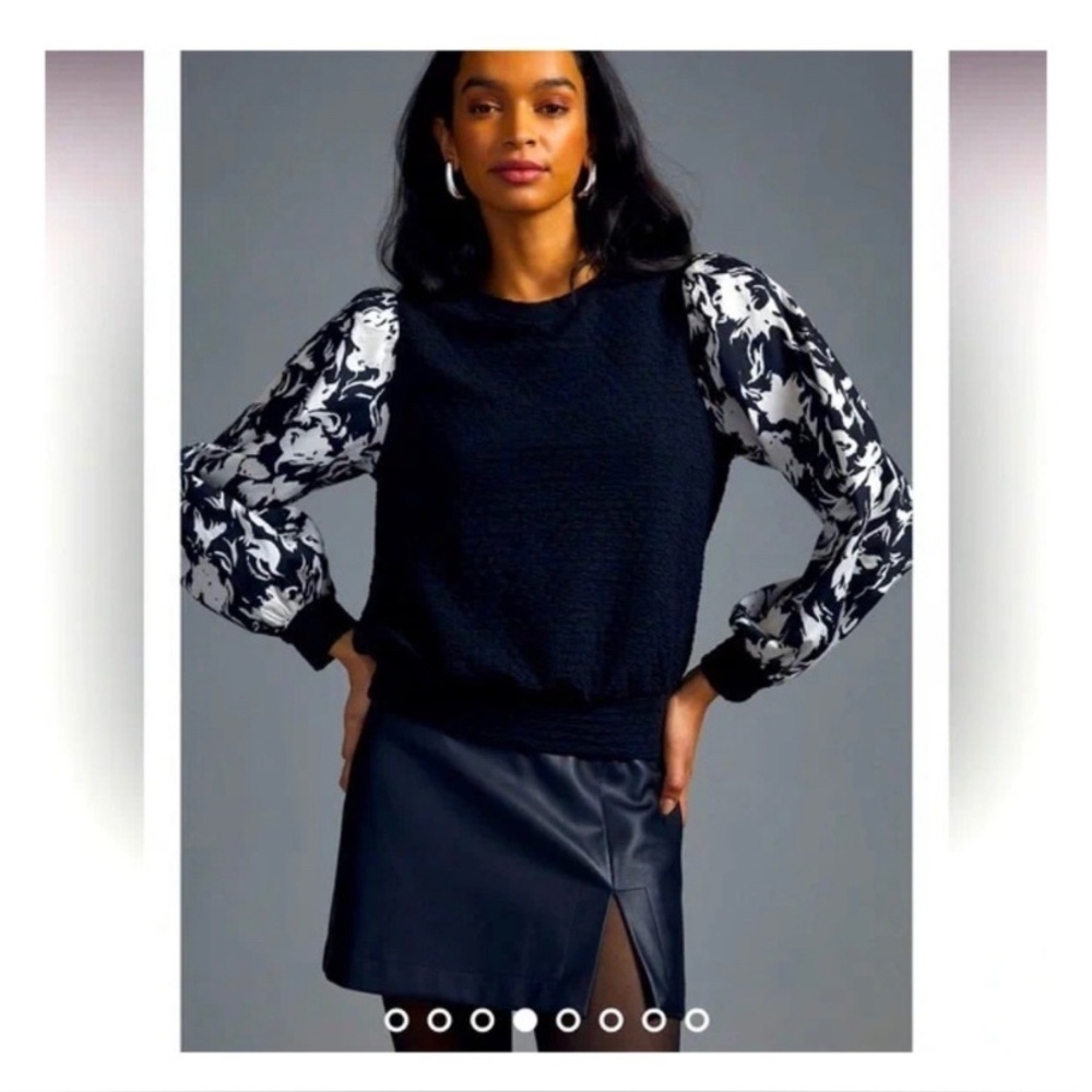 ADORE Black Textured Blouse